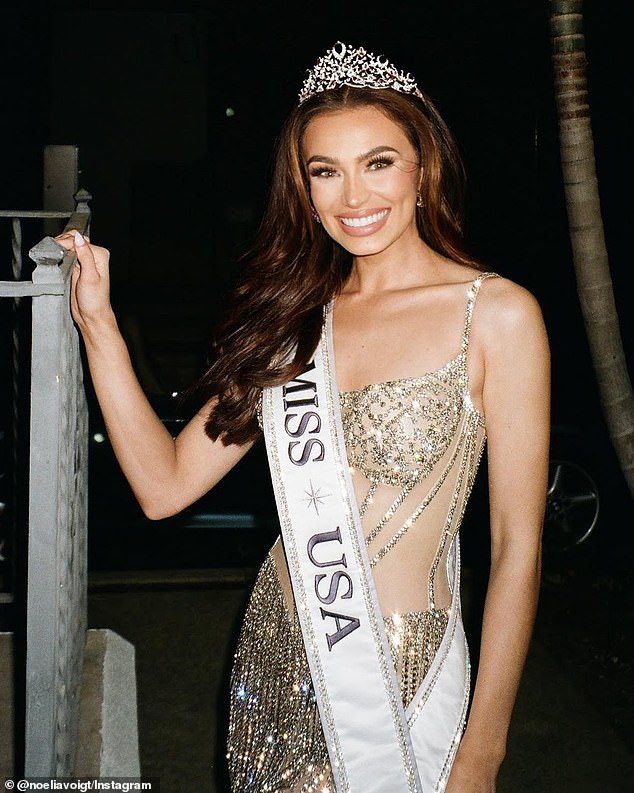 Noelia Voigt, 24, became the first title holder in Miss USA's 72-year history to relinquish her crown