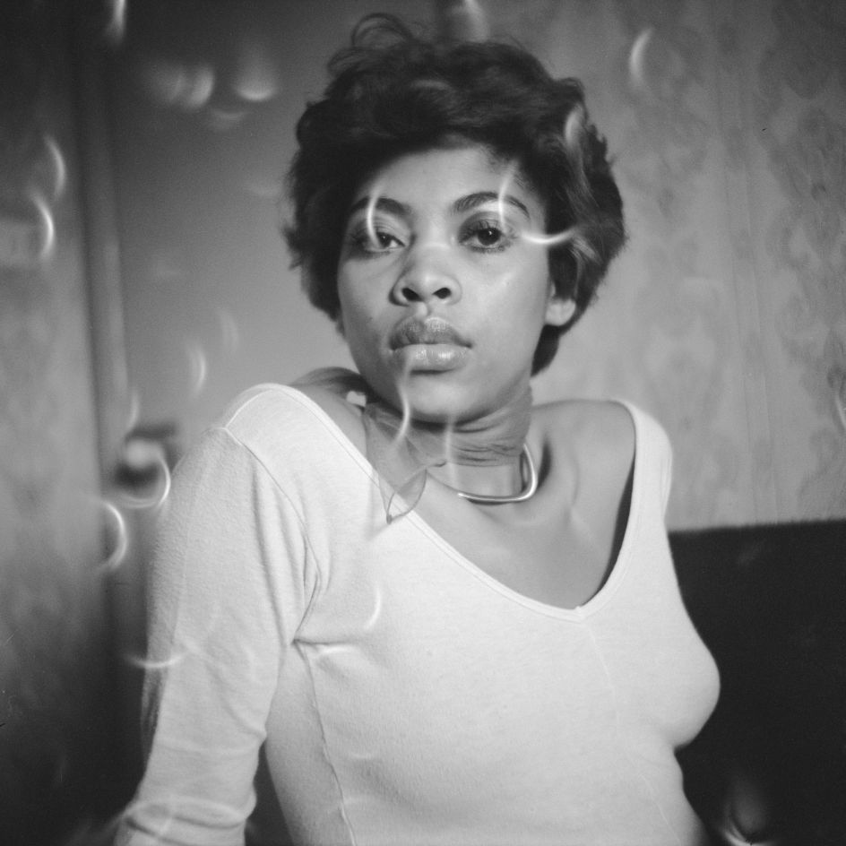 Holley posing at Blythe Road, Hammersmith, London, c. 1974 From the portfolio 'Black Beauty Pageants'. Courtesy of © Raphael Albert/Autograph ABP
