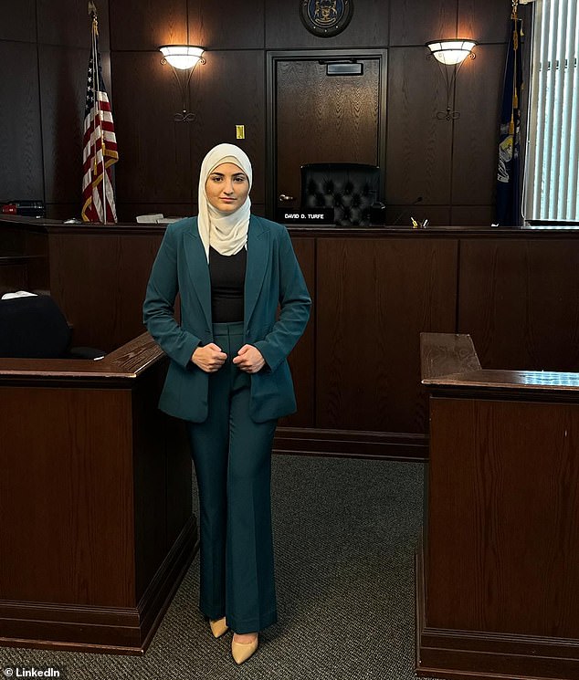The law school graduate (pictured) was crowned Miss Wayne County 2025 on Sunday - earning both a spot at the Miss Michigan pageant and a shot at Miss America, a national platform that has launched careers and elevated important causes for over 100 years